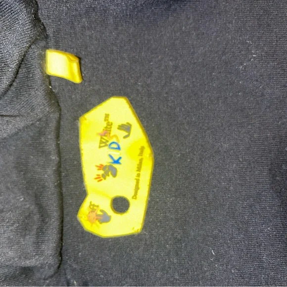 Script Logo Kids Puffer Jacket |OFF-WHITE| Black & Yellow - Picture 5 of 7